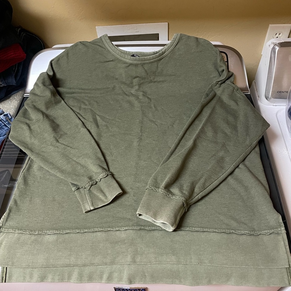 Buffalo David Bitton Heathered Olive Green Crewneck Sweater